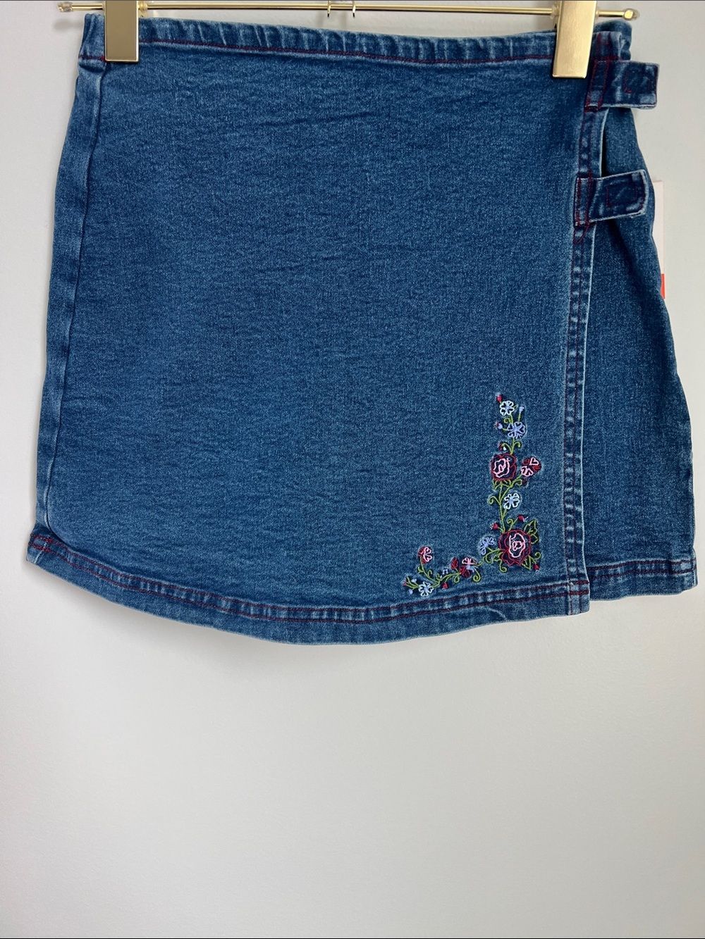 GreenDog | Kids Denim Skort with Floral Embroidery NWT Size 14